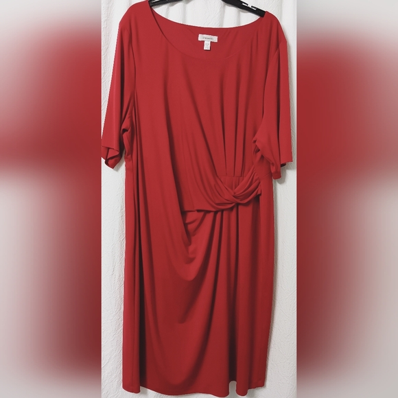 Dressbarn Elegant Red Women's Dress Size 24 - Picture 1 of 9